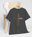 Faith and Strength Inspirational Tee in M dark heather, a must-have for everyday fashion