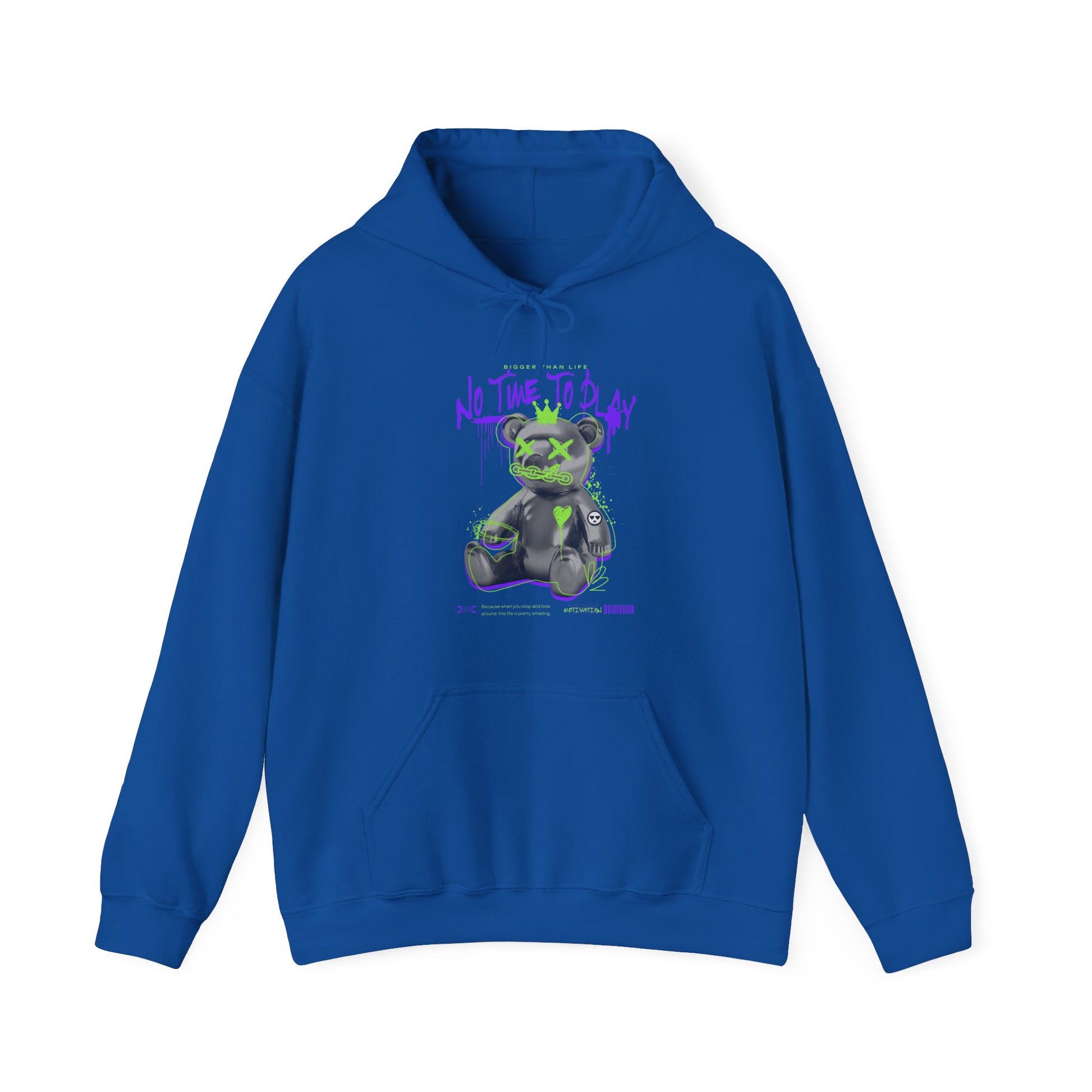 Bold and cozy hoodie featuring a motivational bear, a true statement piece for any wardrobe.