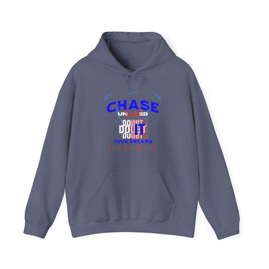 Chase Your Dreams Inspirational Classic Fit Hoodie in S heather navy, perfect for S staying on-trend in any S season