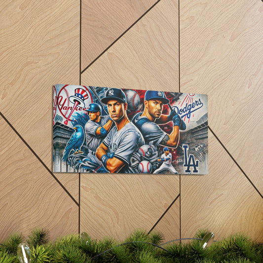 Legends on the Field Canvas Art – A Tribute to Baseball’s Greatest Rivalry