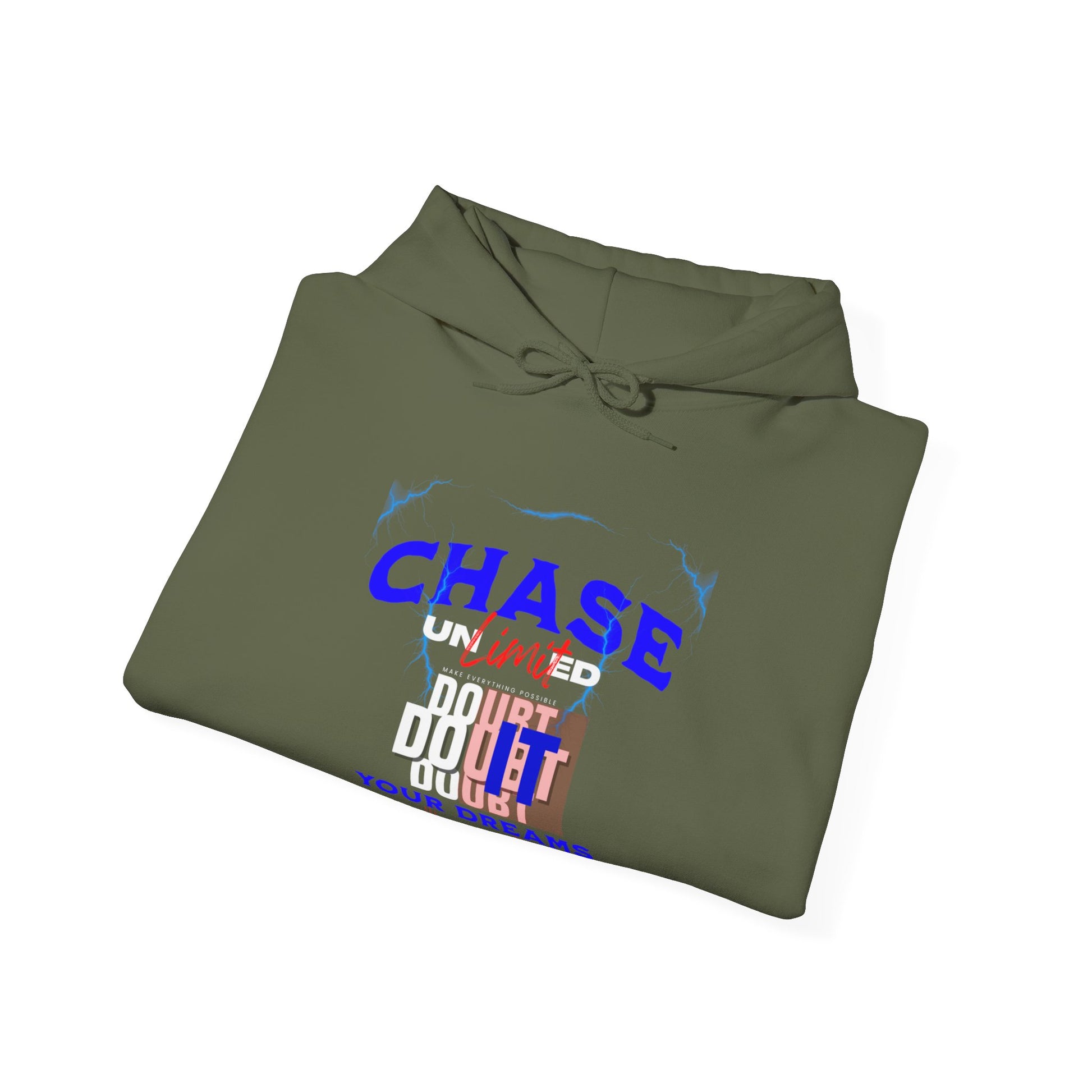 Chase Your Dreams Inspirational Classic Fit Hoodie in M dark heather, crafted for comfort and S style