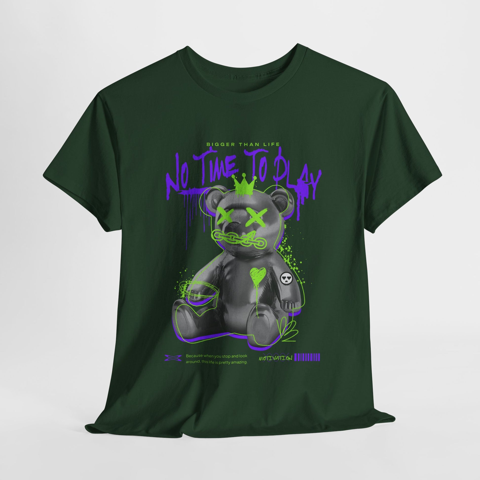 Hustle Bear Unisex Heavy Cotton Tee in S royal, crafted for comfort and S style