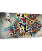 Above the Rim: High-Flying Basketball Canvas Art