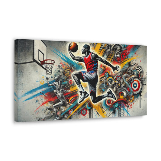 Above the Rim: High-Flying Basketball Canvas Art