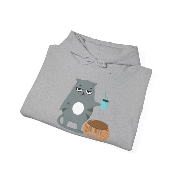 Coffee and Cat-itude Hoodie in M dark heather, a versatile piece for casual wear