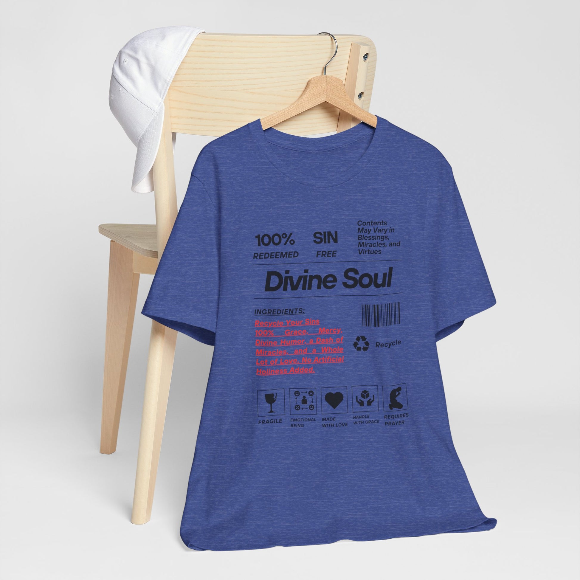 Divine Soul The Spiritual Essence Unisex Tee in M heather navy, a must-have for everyday fashion