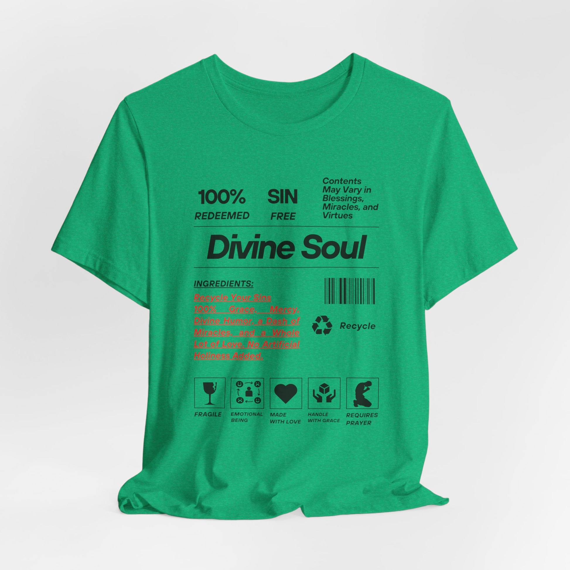 Divine Soul The Spiritual Essence Unisex Tee in S heather kelly, crafted for comfort and S style