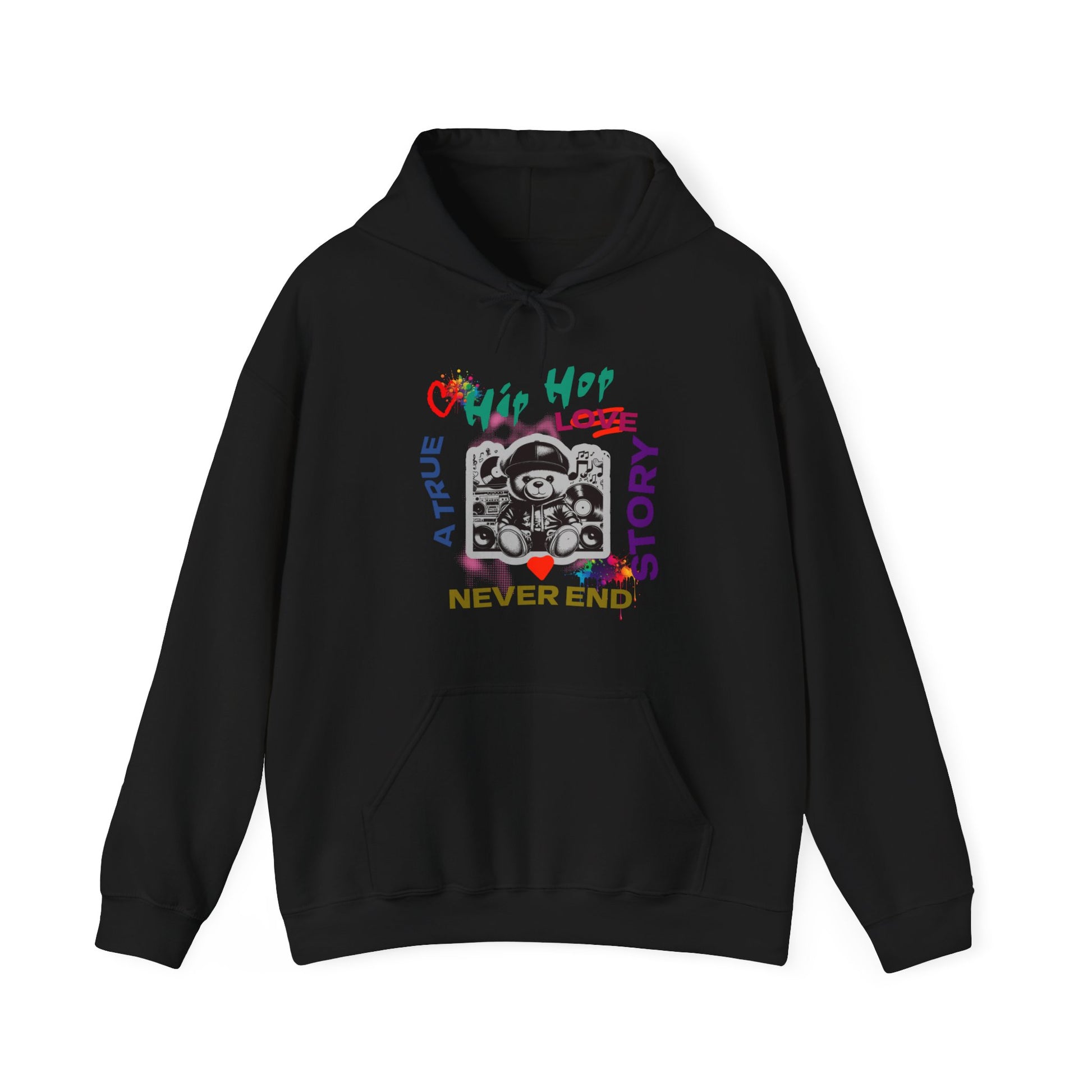 Hip Hop Bear Hoodie Unisex Heavy Blend Hooded Sweatshirt in S ash, a versatile piece for casual wear