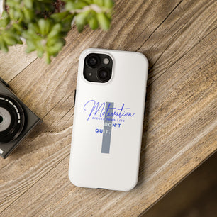 Motivational phone case with 'Don't Quit' message, inspiring strength and resilience.