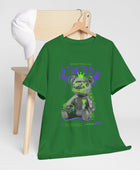 Hustle Bear Unisex Heavy Cotton Tee in M Military green, a versatile piece for casual wear