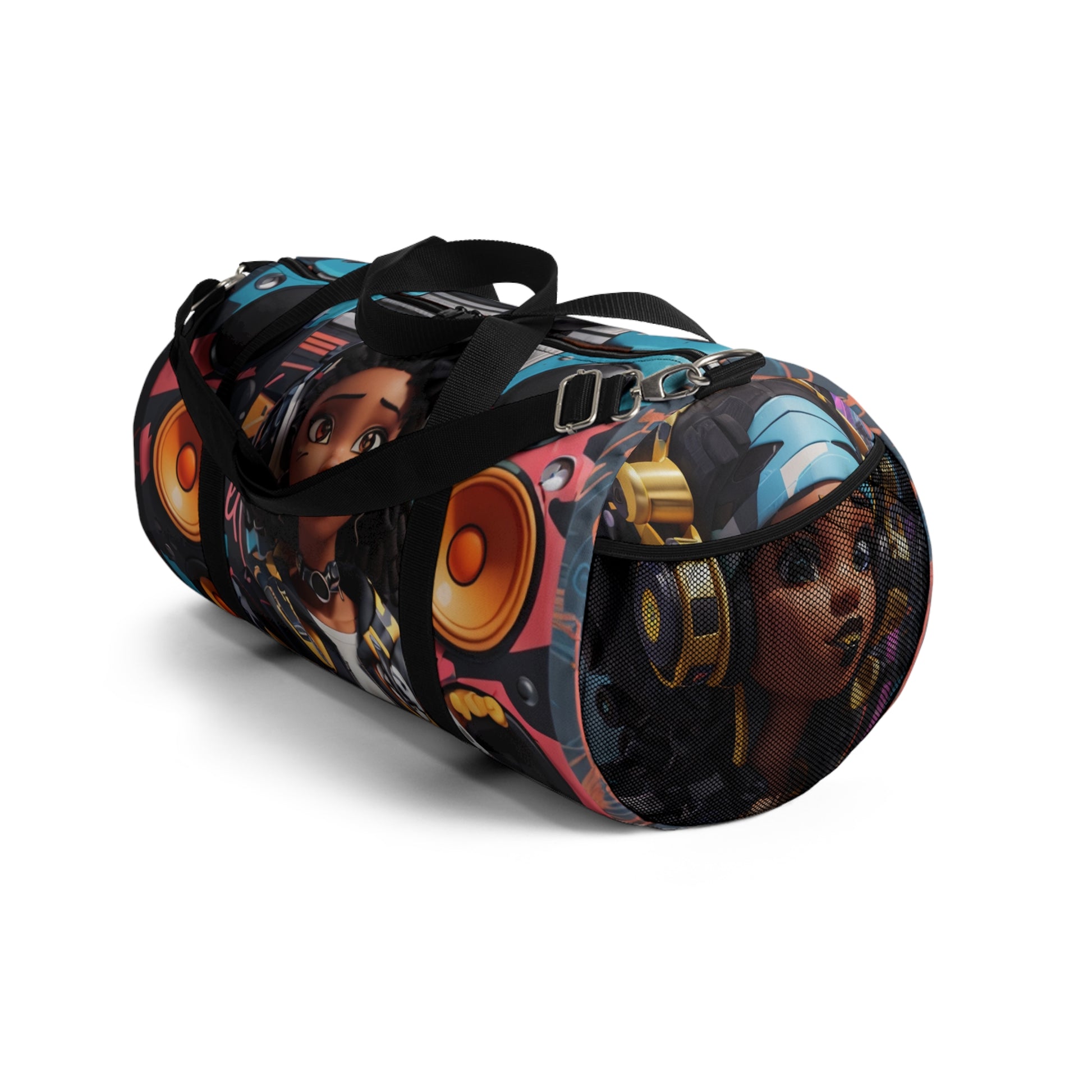 BeatBurst: The Vibrant Canvas Hip-Hop Duffle Duffel