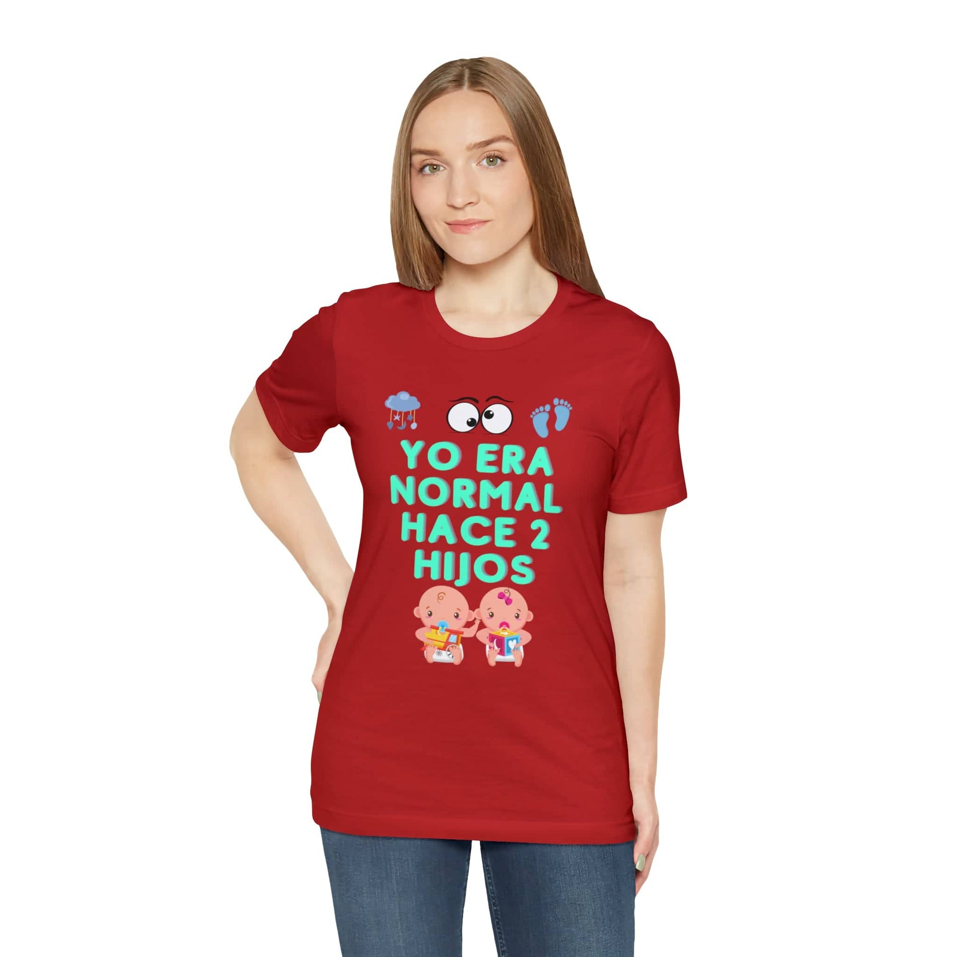 Yo Era Normal Hace 2 Hijos: The Perfect Unisex Tee for the Eternally Busy Parent T-Shirt Bigger Than Life Red S 