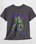 Hustle Bear Unisex Heavy Cotton Tee in S forest green, crafted for comfort and S style