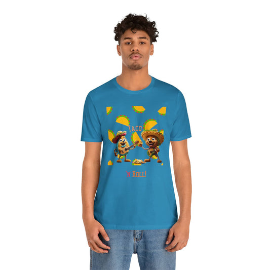"Taco 'n Roll: The Ultimate Fusion Unisex Tee" T-Shirt Bigger Than Life Aqua S 