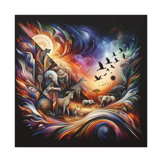 Safari Twilight Canvas Art Canvas in 7" x 5", vibrant colors. This Canvas variant showcases Safari Twilight Canvas Art - 7" x 5", perfect for any occasion.