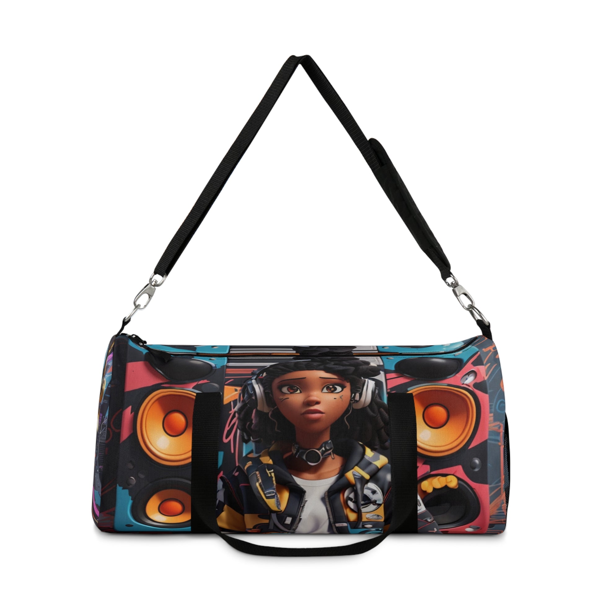 BeatBurst: The Vibrant Canvas Hip-Hop Duffle Duffel