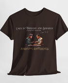 Strategy  Unity Chess Unisex Heavy Cotton Tee in S dark chocolate, crafted for comfort and S style