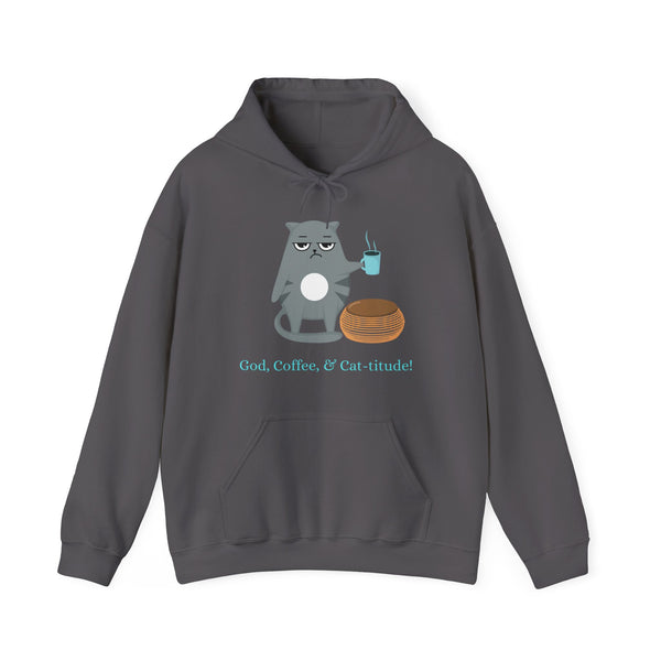 Coffee and Cat-itude Hoodie in S black, crafted for comfort and S style