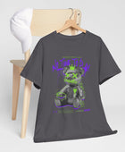 Hustle Bear Unisex Heavy Cotton Tee in L purple, a must-have for everyday fashion