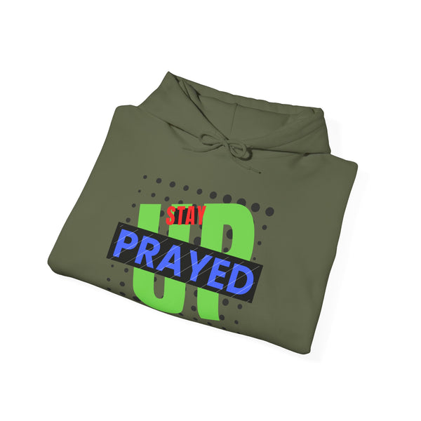 Stay Prayed Up Unisex Hoodie in M Sport grey, a versatile piece for casual wear