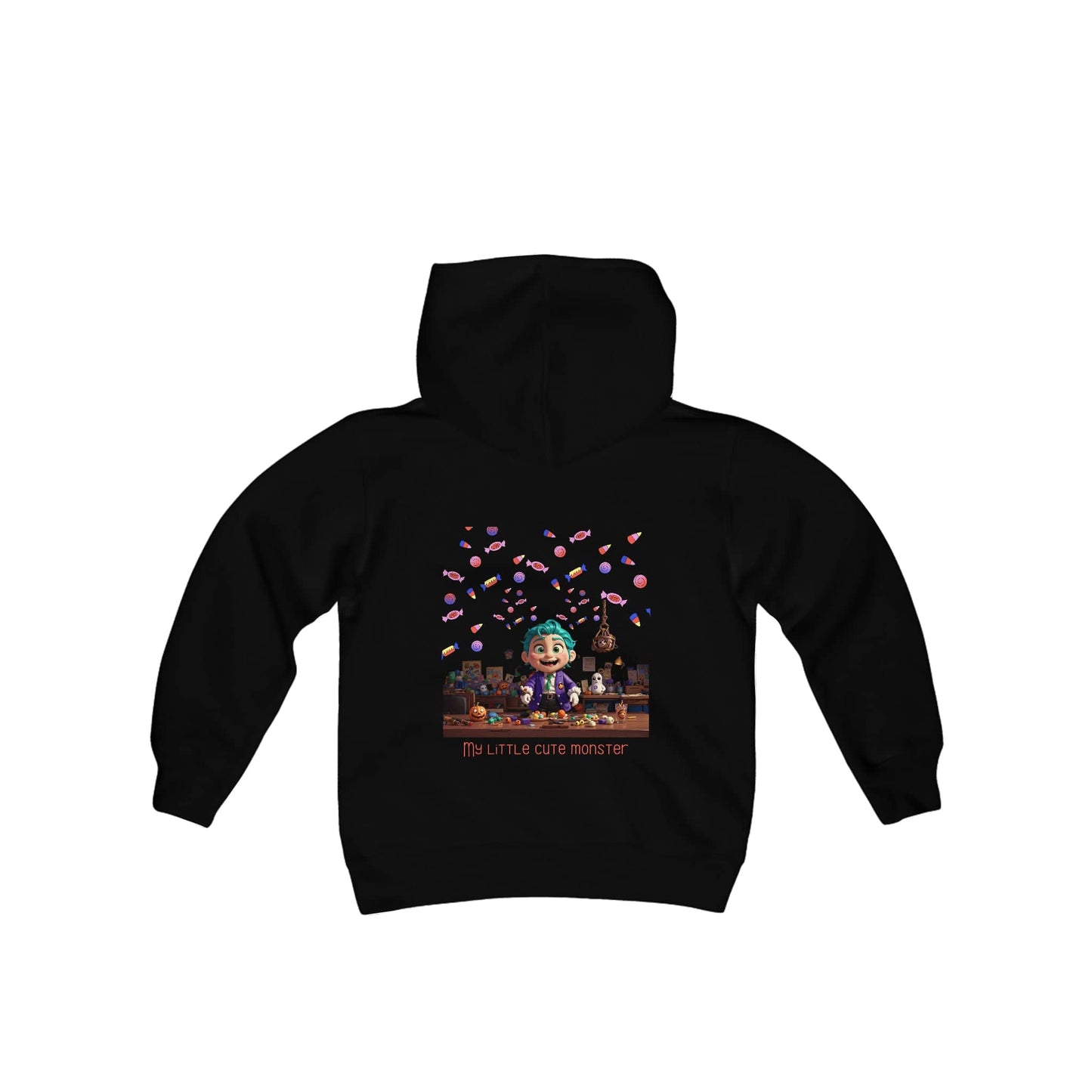 🎃 Candy Connoisseur: The Cozy Halloween Hoodie for Young Candy Lovers! Kids clothes Bigger Than Life Black S 