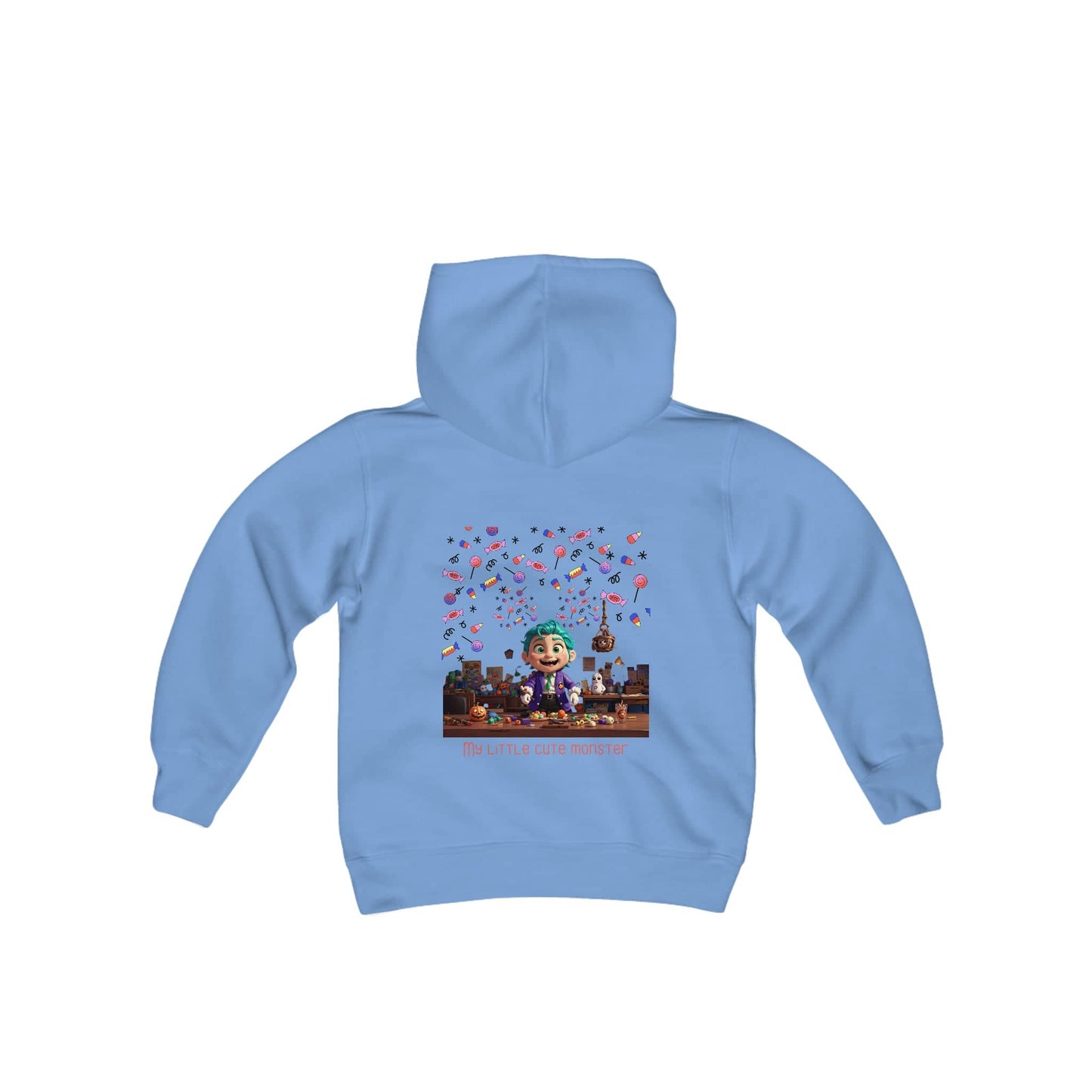 🎃 Candy Connoisseur: The Cozy Halloween Hoodie for Young Candy Lovers! Kids clothes Bigger Than Life Carolina Blue S 