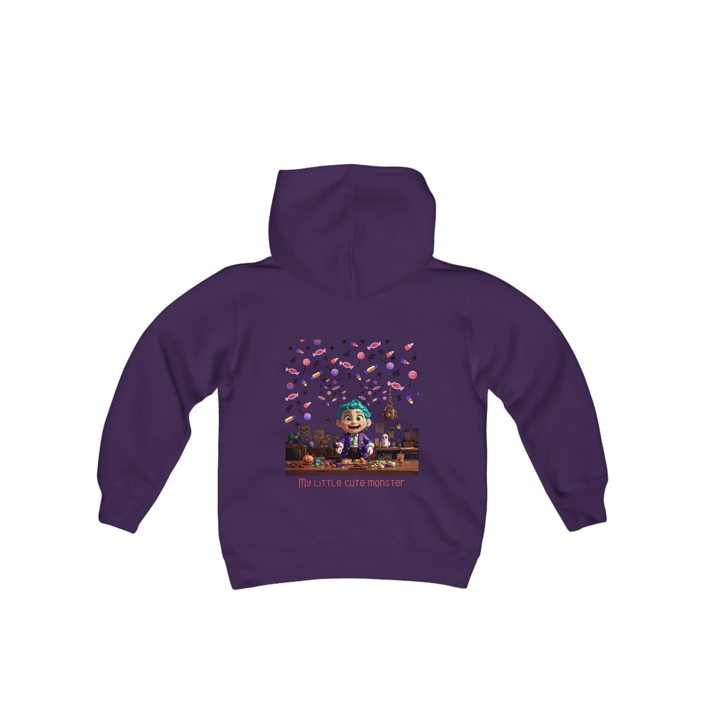 🎃 Candy Connoisseur: The Cozy Halloween Hoodie for Young Candy Lovers! Kids clothes Bigger Than Life Purple S 