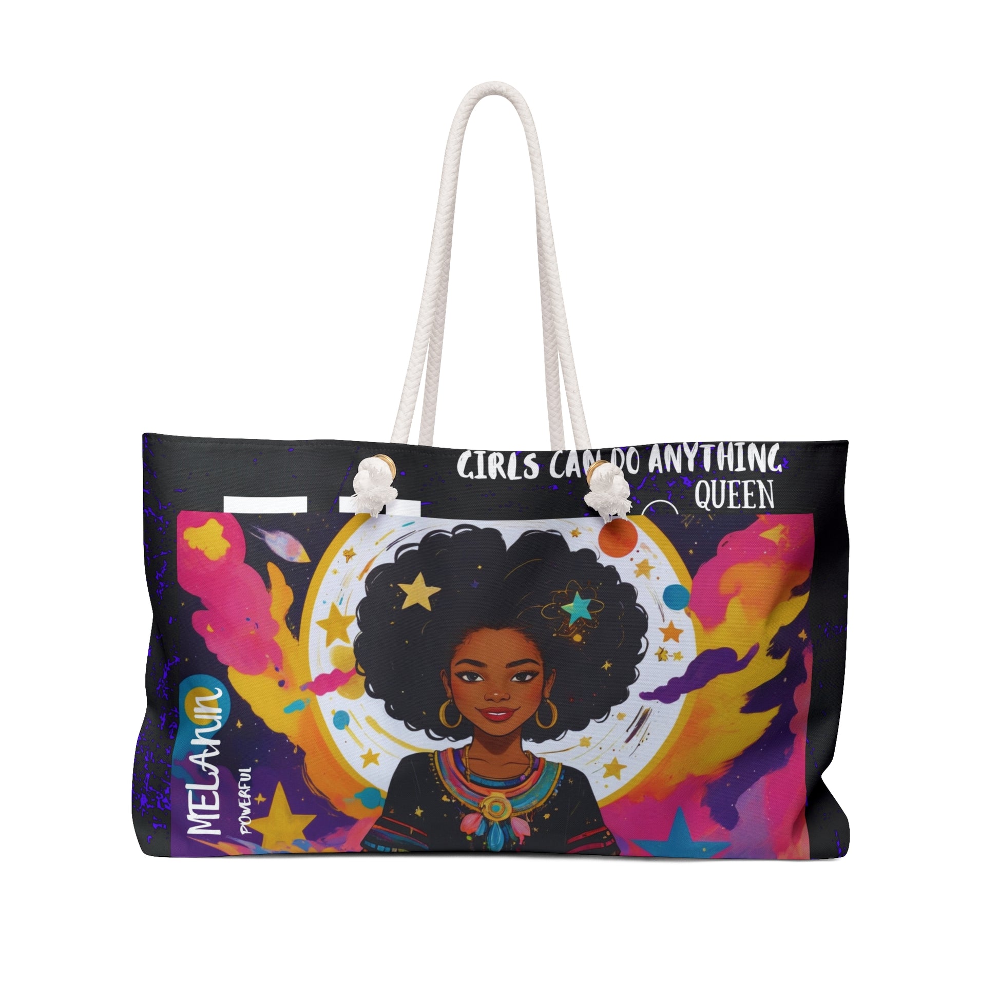 Girls Can Do Anything Queen Weekender Tote Bags in 24" × 13", premium quality. This Bags variant showcases Girls Can Do Anything Queen Weekender Tote - 24" × 13", perfect for any occasion.