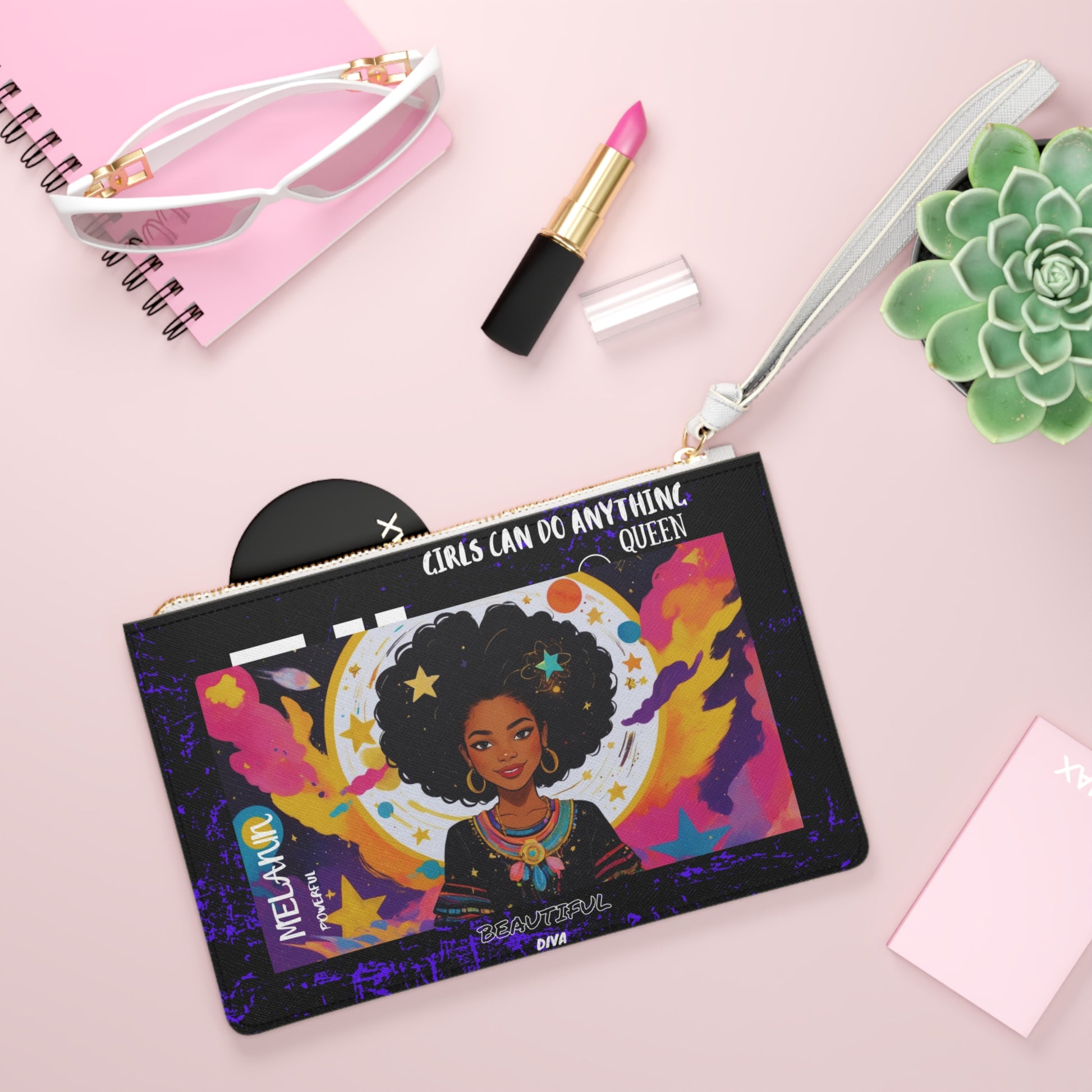 Girls Can Do Anything Queen Clutch Bag Bags in One size, summer collection. This Bags variant showcases Girls Can Do Anything Queen Clutch Bag - One size, perfect for any occasion.