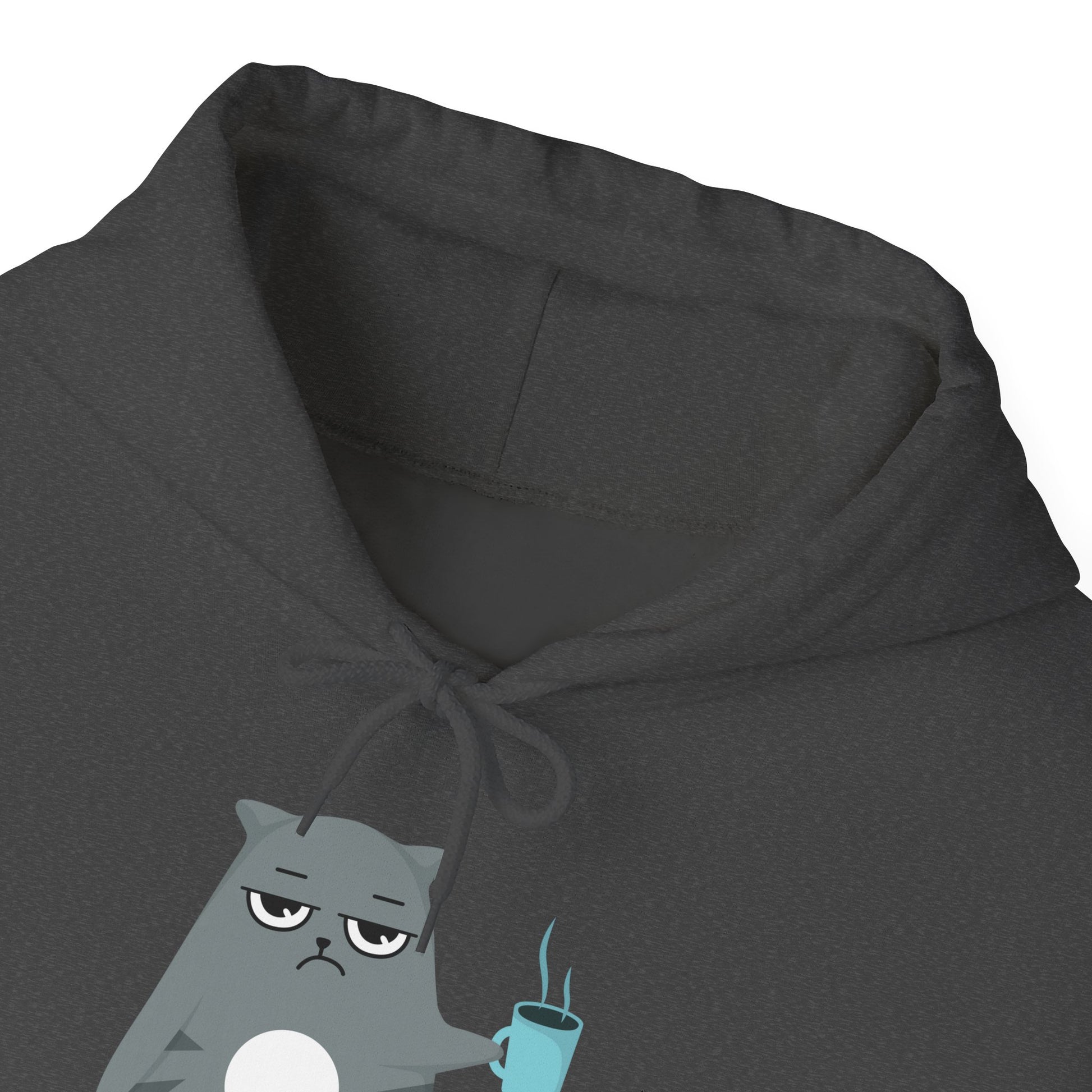 Coffee and Cat-itude Hoodie in M black, a versatile piece for casual wear