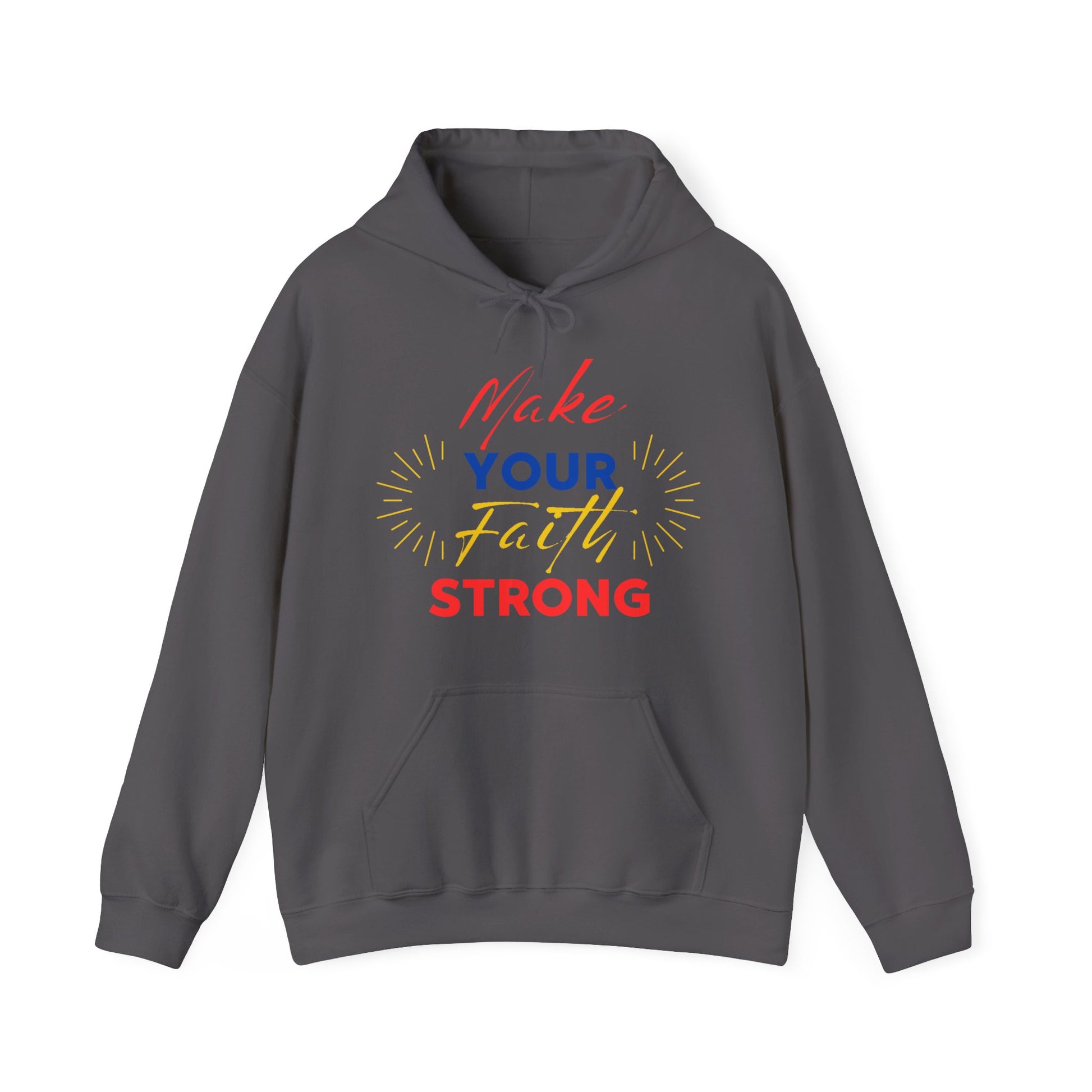 FaithFortress Make Your Faith Strong Unisex Hoodie in S Military green, perfect for S staying on-trend in any S season