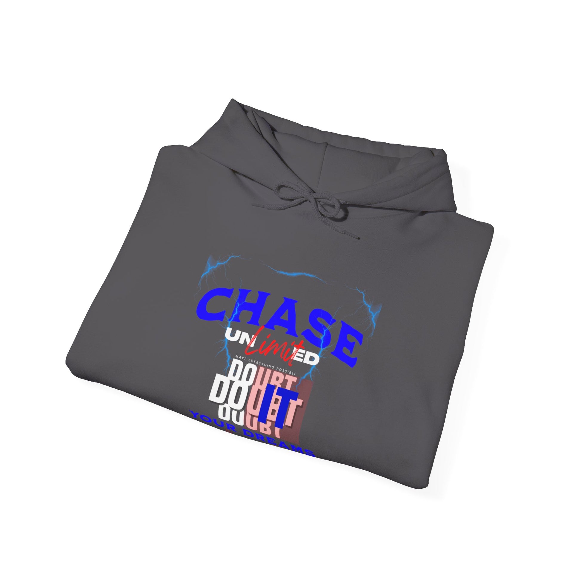 Chase Your Dreams Inspirational Classic Fit Hoodie in L dark heather, a must-have for everyday fashion