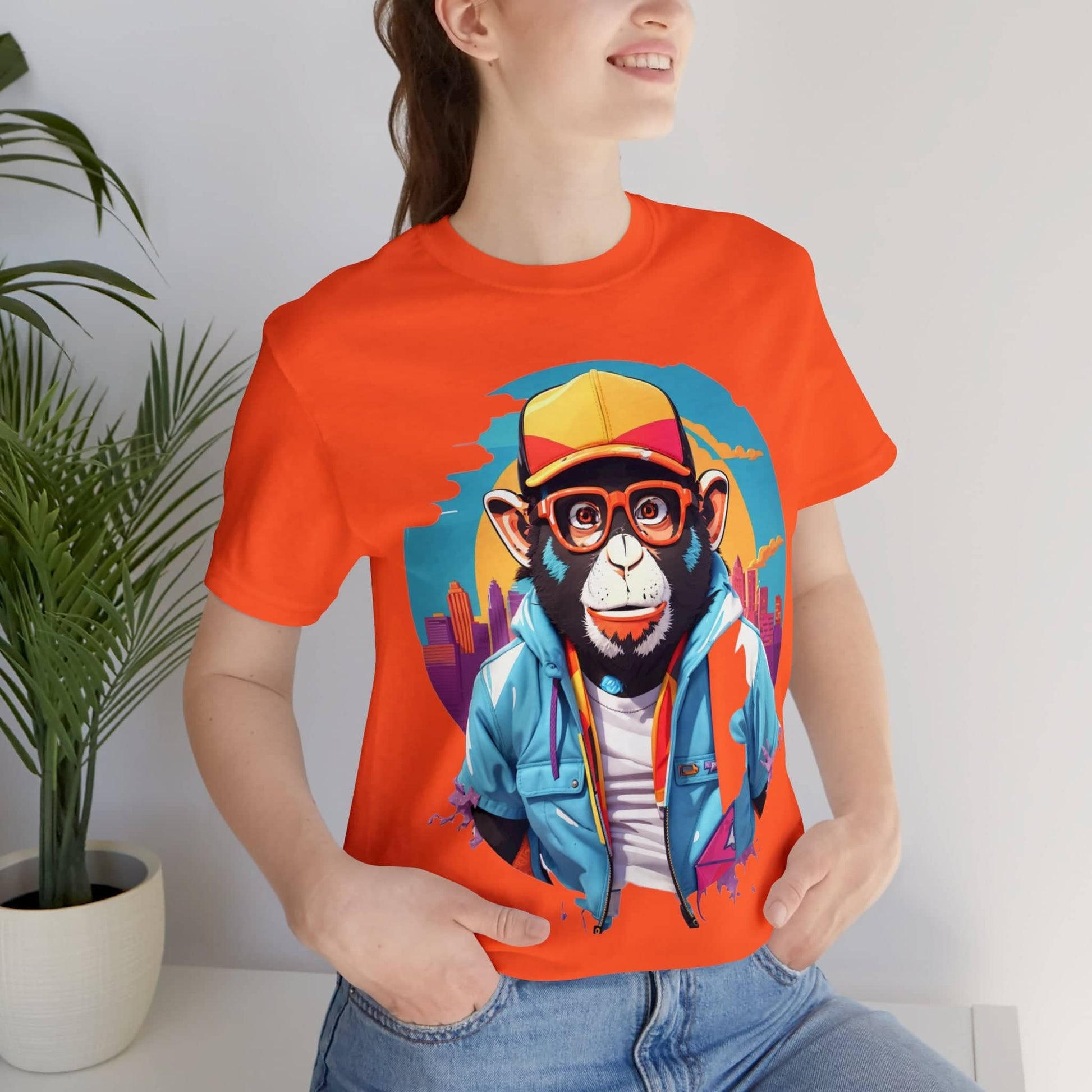 "Limited Edition Graffiti Gorilla: Urban Hip-Hop Graphic Tee for the Trendy Streetwear Connoisseur" T-Shirt Bigger Than Life Orange S 