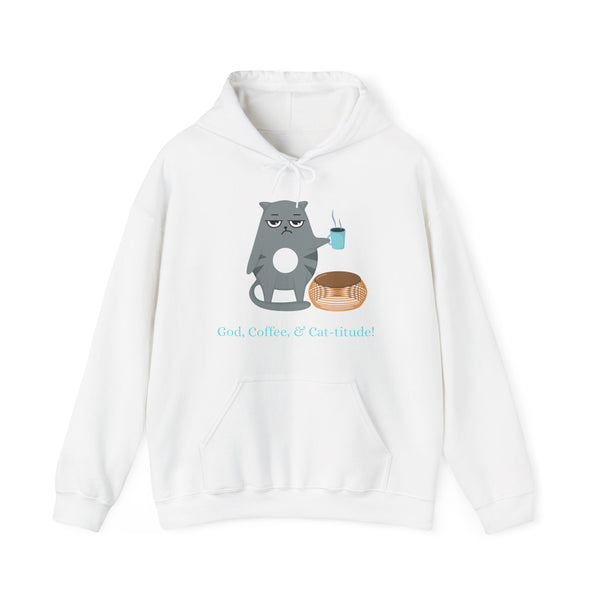 Coffee and Cat-itude Hoodie in S charcoal, a must-have for everyday fashion