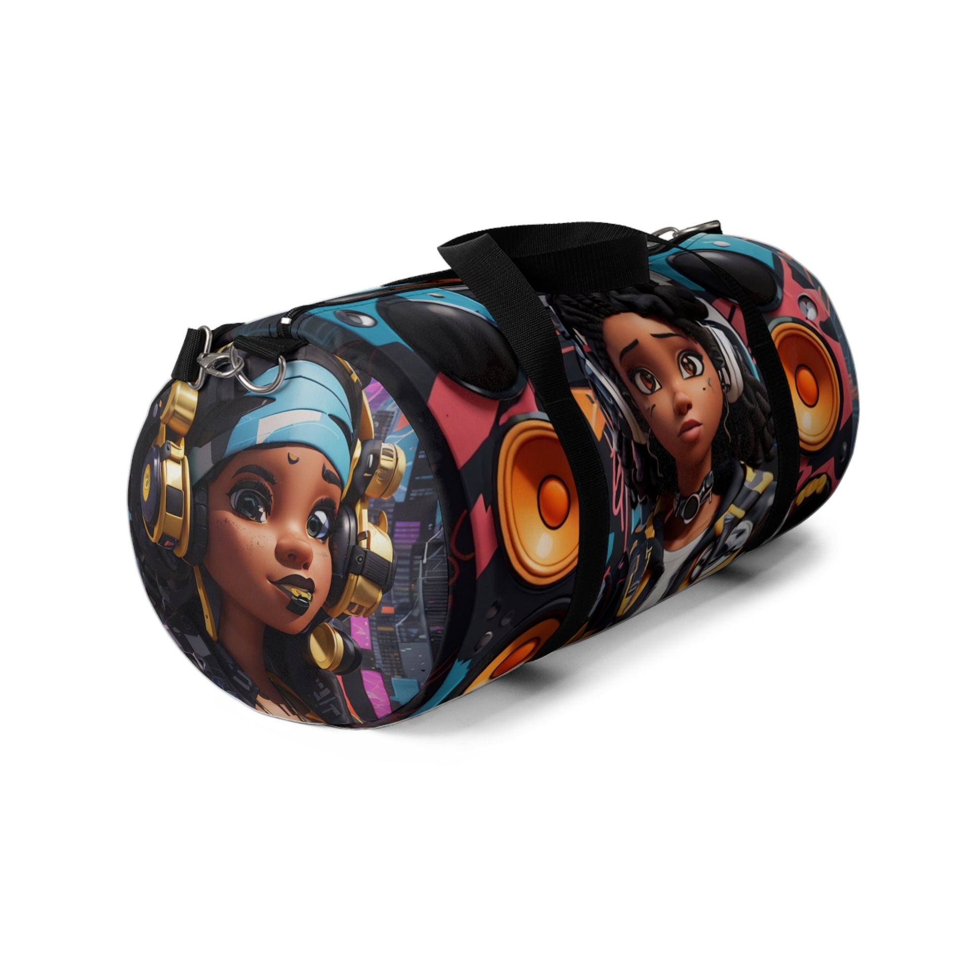 BeatBurst: The Vibrant Canvas Hip-Hop Duffle Duffel