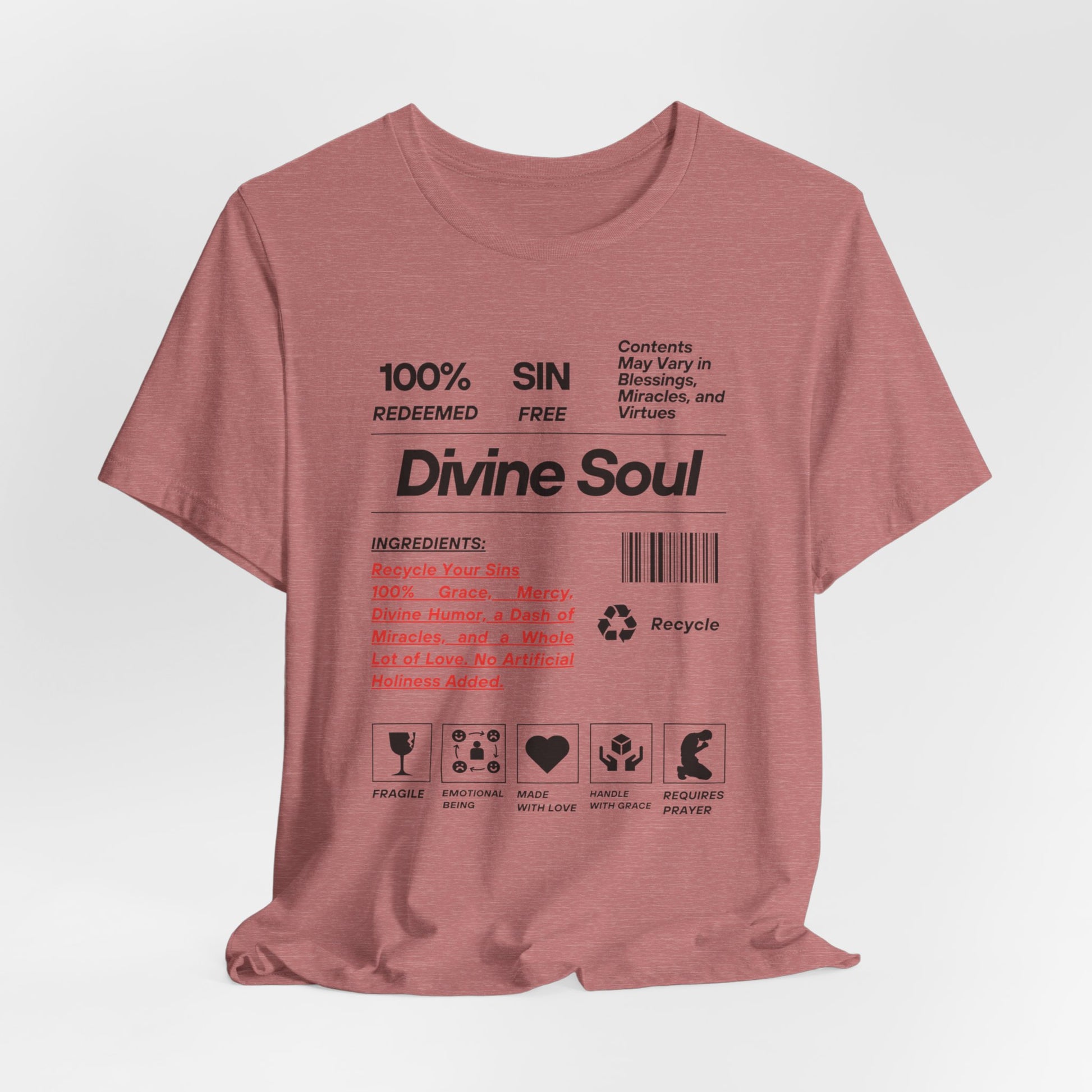 Divine Soul The Spiritual Essence Unisex Tee in S heather Mauve, a must-have for everyday fashion