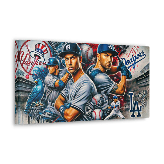 Legends on the Field Canvas Art – A Tribute to Baseball’s Greatest Rivalry