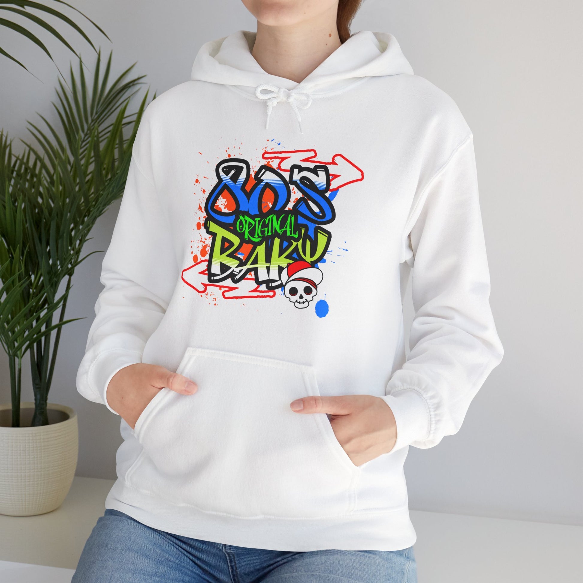 80s Baby Retro Unisex Hoodie in L Sport grey, crafted for comfort and S style