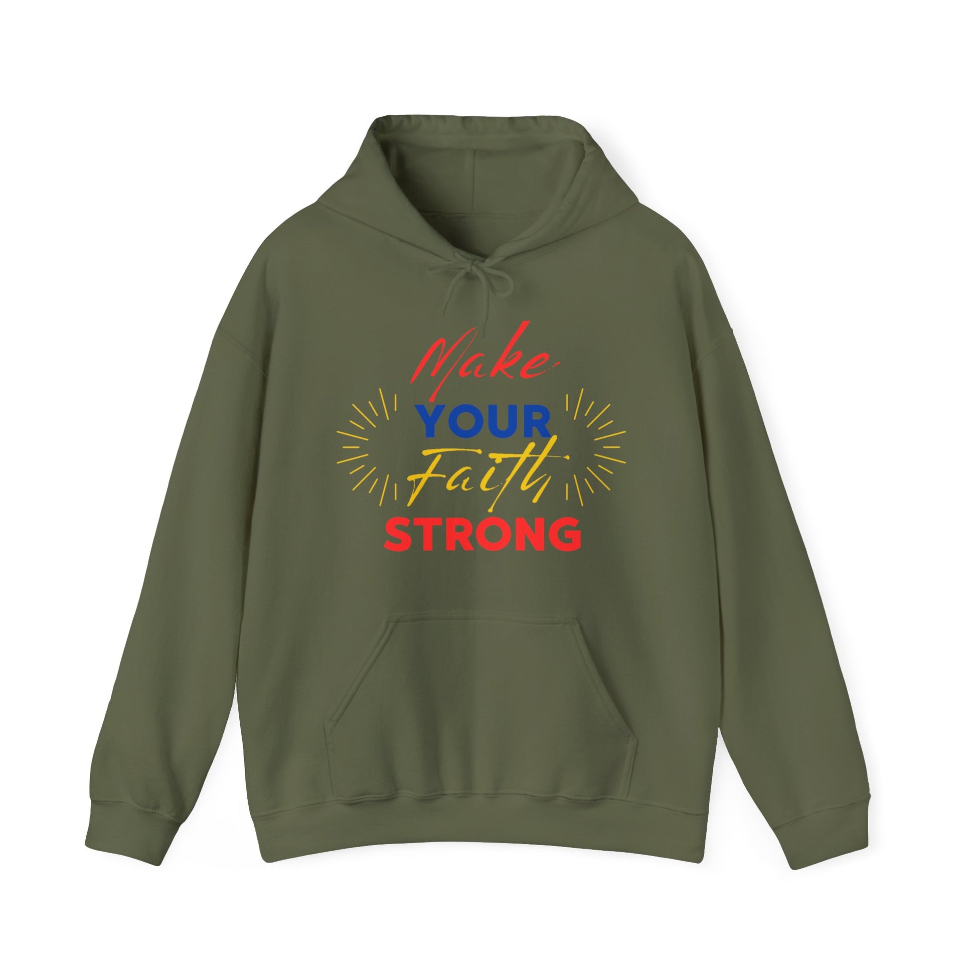 FaithFortress Make Your Faith Strong Unisex Hoodie in S M maroon, a versatile piece for casual wear