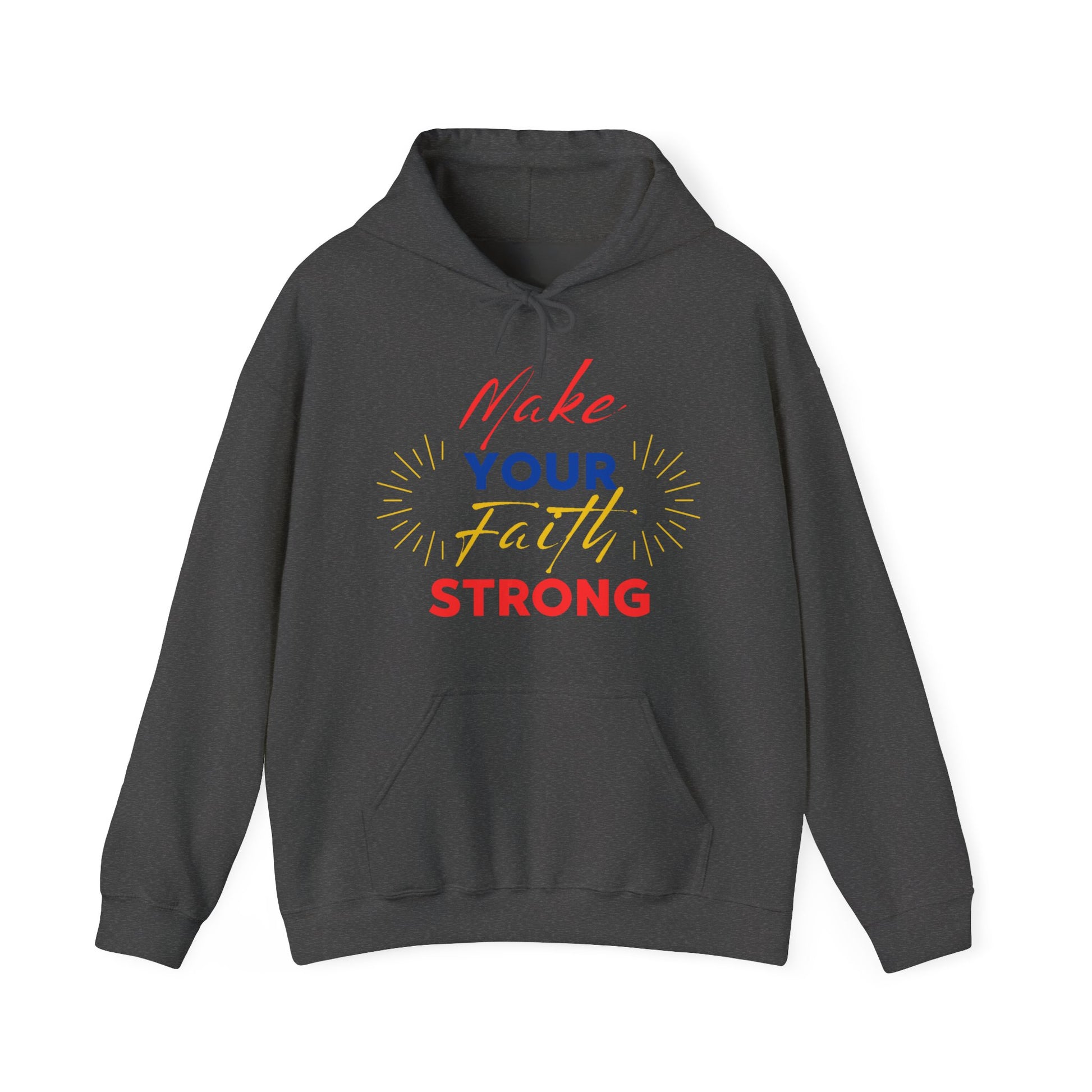 FaithFortress Make Your Faith Strong Unisex Hoodie in S navy, a versatile piece for casual wear