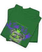 Hustle Bear Unisex Heavy Cotton Tee in M turf green, a versatile piece for casual wear