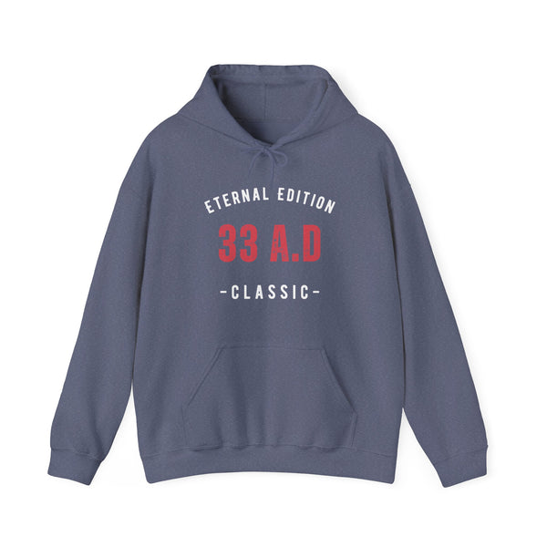 Eternal Edition Classic Hoodie in S heather navy, crafted for comfort and S style