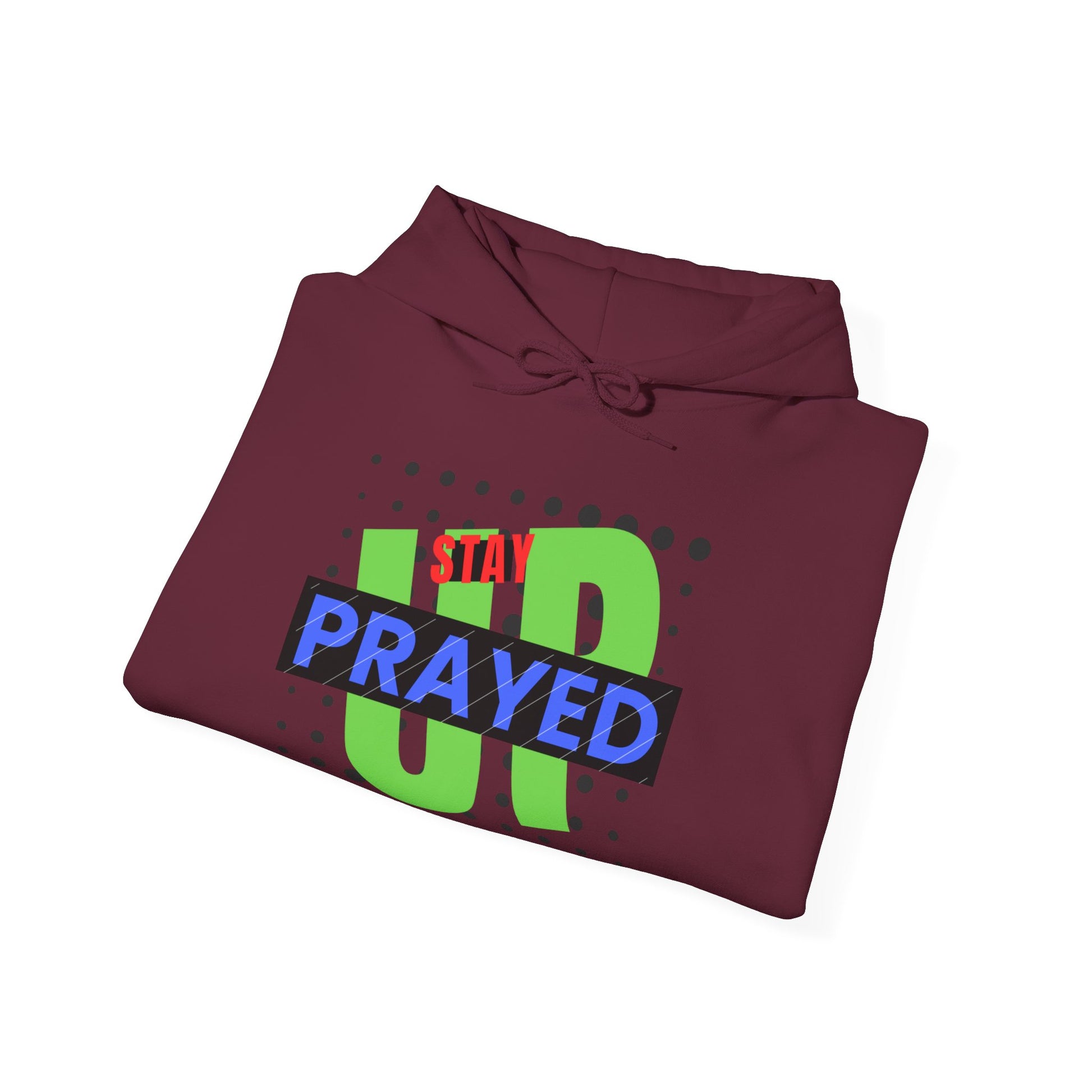 Stay Prayed Up Unisex Hoodie in M heather navy, crafted for comfort and S style