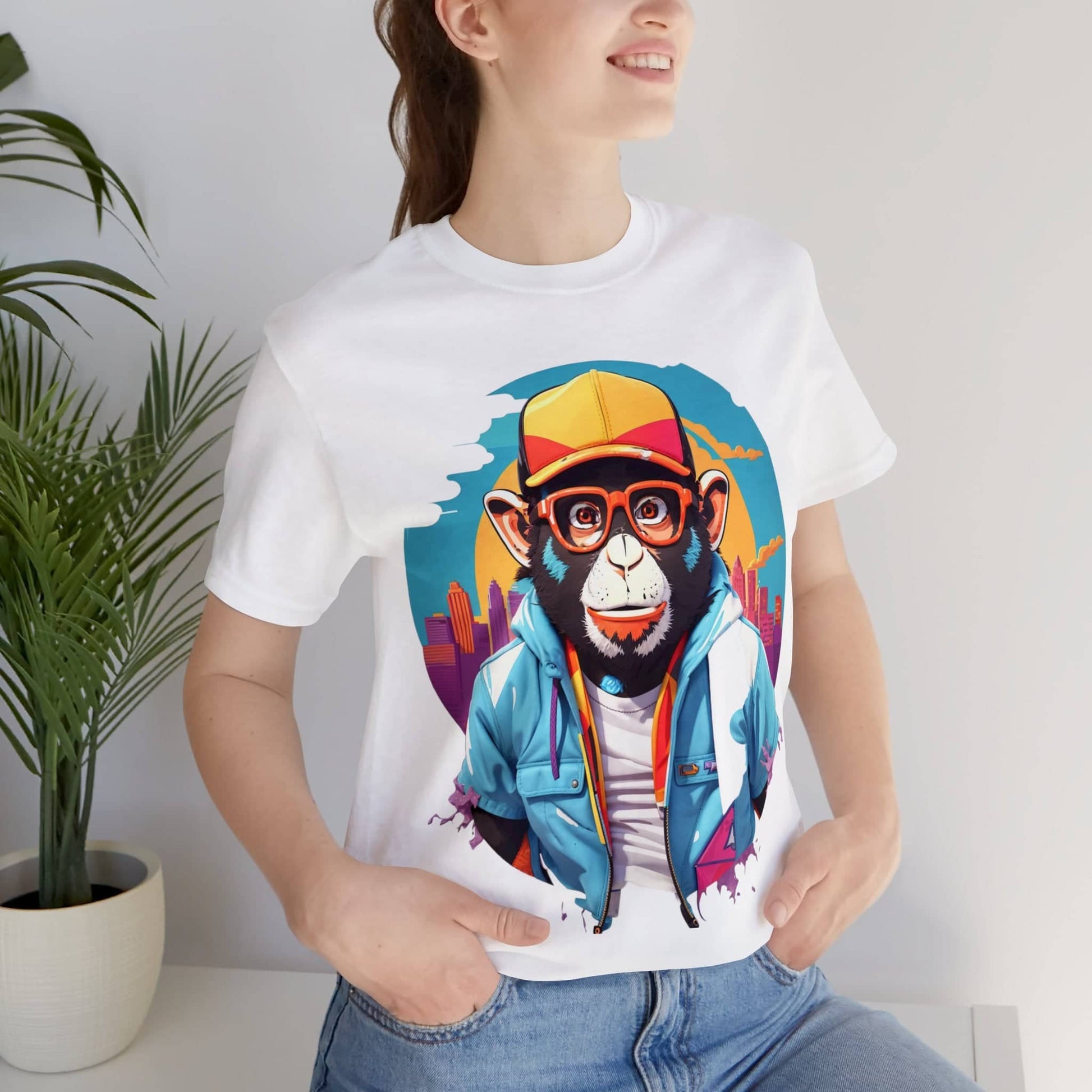 "Limited Edition Graffiti Gorilla: Urban Hip-Hop Graphic Tee for the Trendy Streetwear Connoisseur" T-Shirt Bigger Than Life White S 