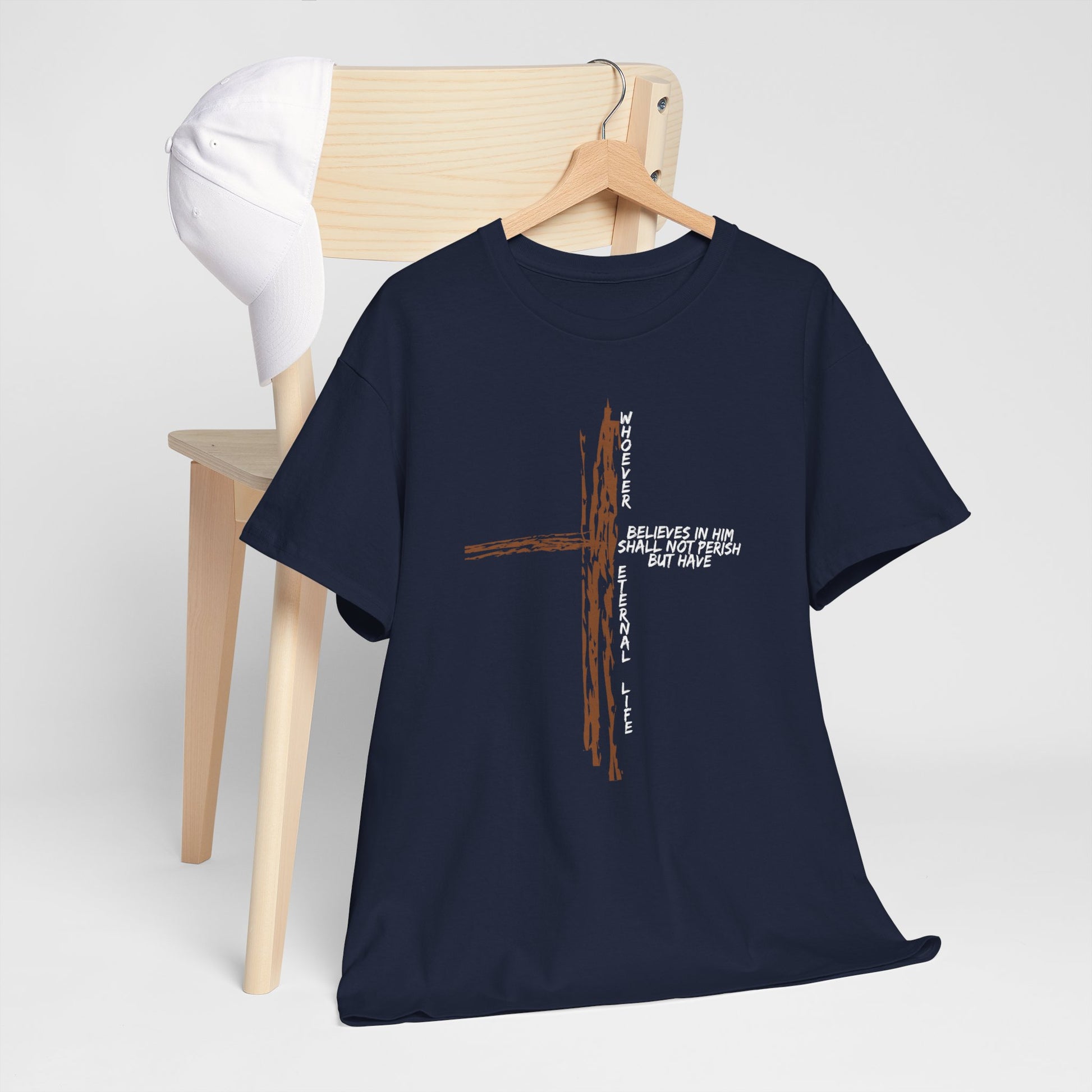 Faith and Strength Inspirational Tee in L dark chocolate, a versatile piece for casual wear