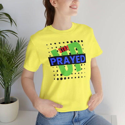 "SpiritGuard: Stay Prayed Up Unisex Tee" T-Shirt Bigger Than Life Yellow S 