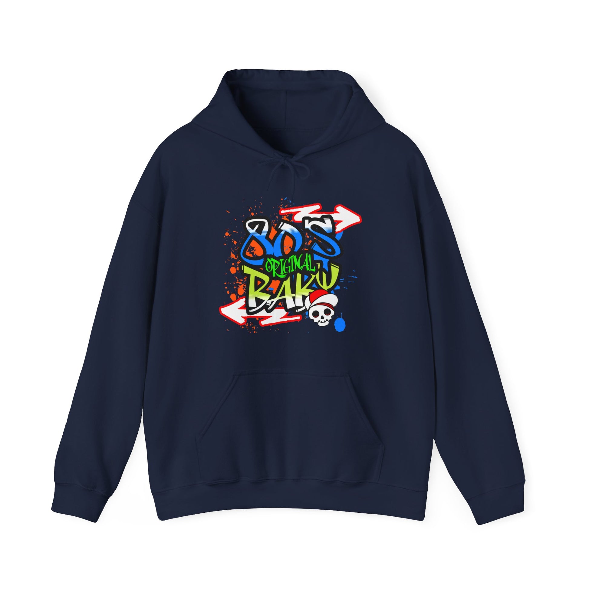 80s Baby Retro Unisex Hoodie in S navy, crafted for comfort and S style