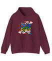 80s Baby Retro Unisex Hoodie in S M maroon, crafted with polyester cotton, a versatile piece for casual wear