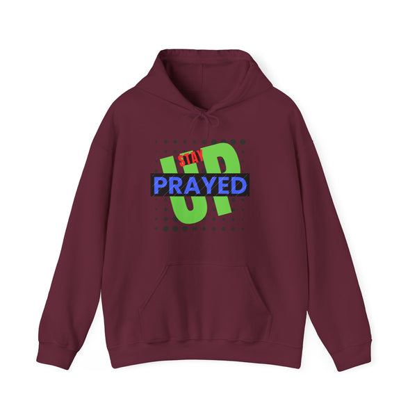 Stay Prayed Up Unisex Hoodie in S red, crafted for comfort and S style