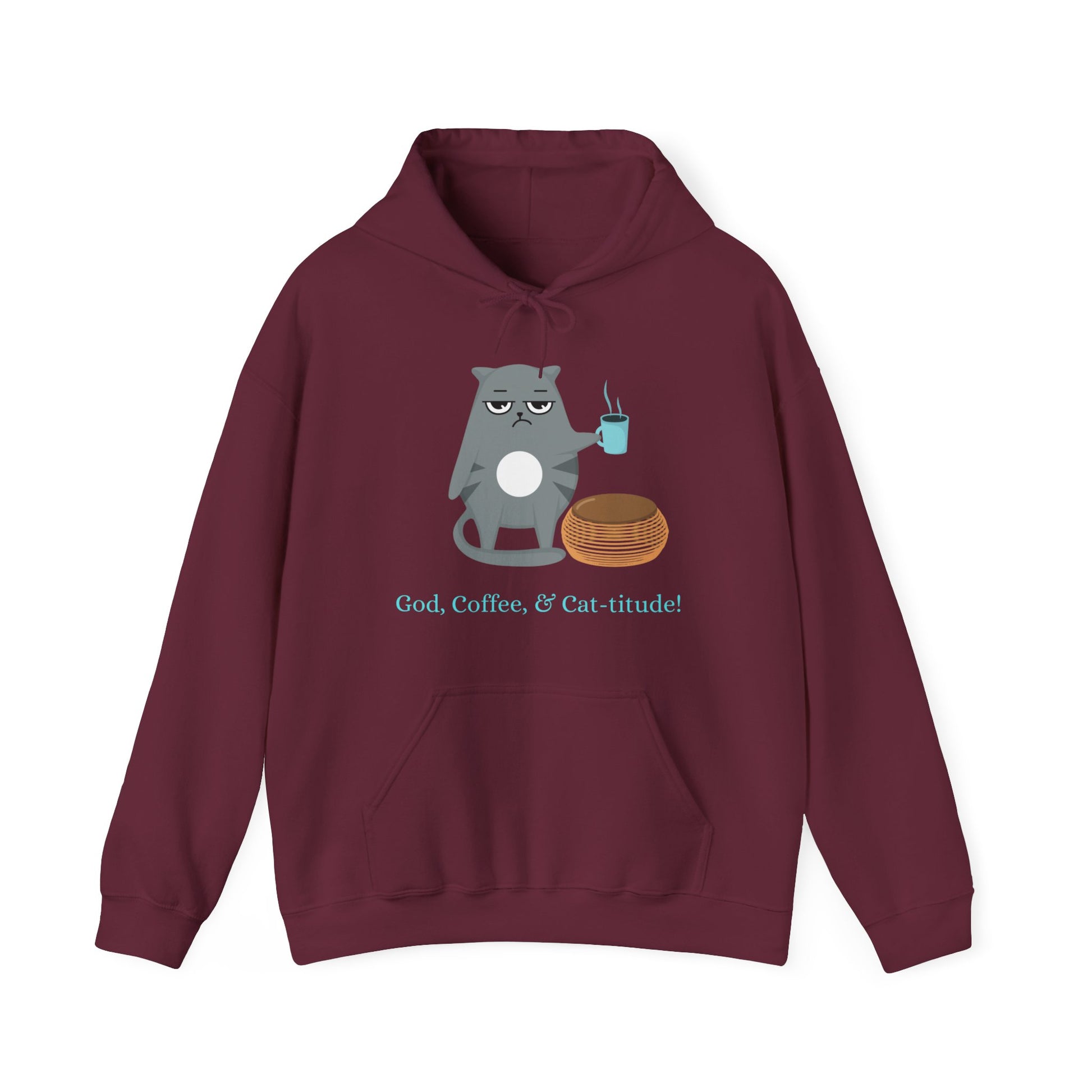 Coffee and Cat-itude Hoodie in S Sport grey, perfect for S staying on-trend in any S season